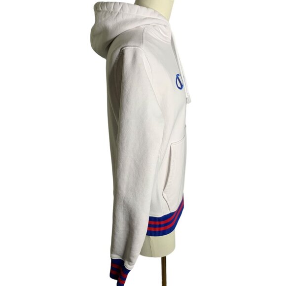 Champion Reverse Weave Hoodie Sweatshirt S White Embroidered Kangaroo Pocket - Picture 4 of 7